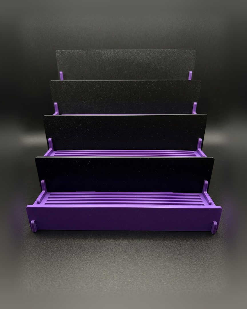 The Starter – customer-built custom card display with logo topper and nameplate