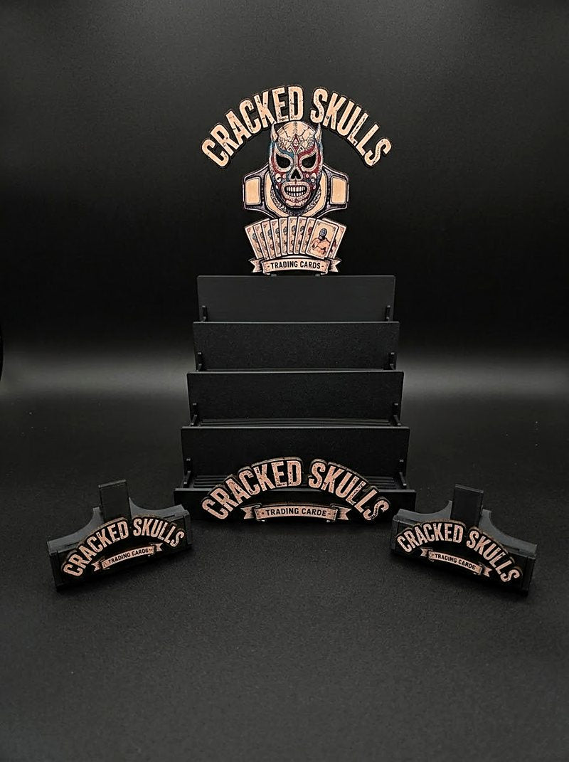 The Signature – custom tiered trading card display stand